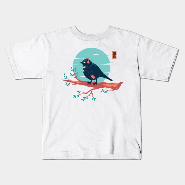 Song Bird Kids T-Shirt by StevenToang